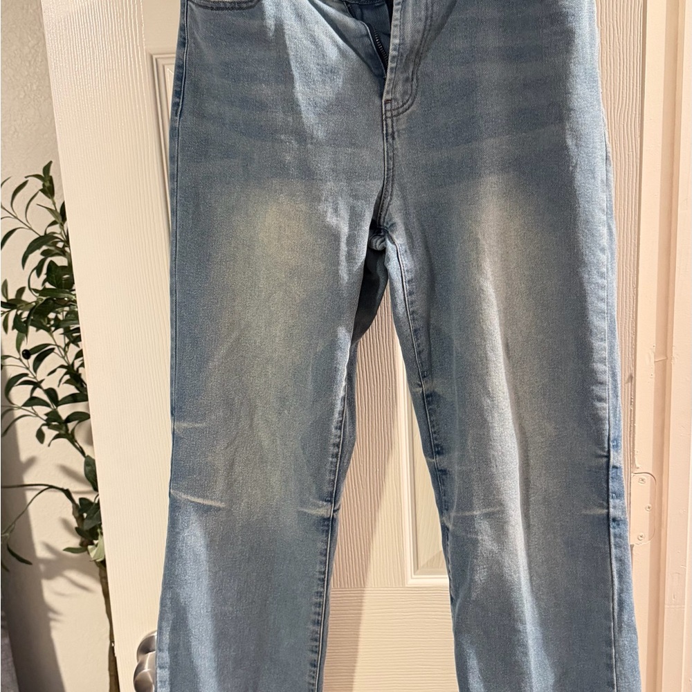 Classic Light Blue Straight Leg Jeans for Women